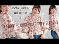 Trendy tie front peplum blouse with puff sleeves  easy diy tutorial