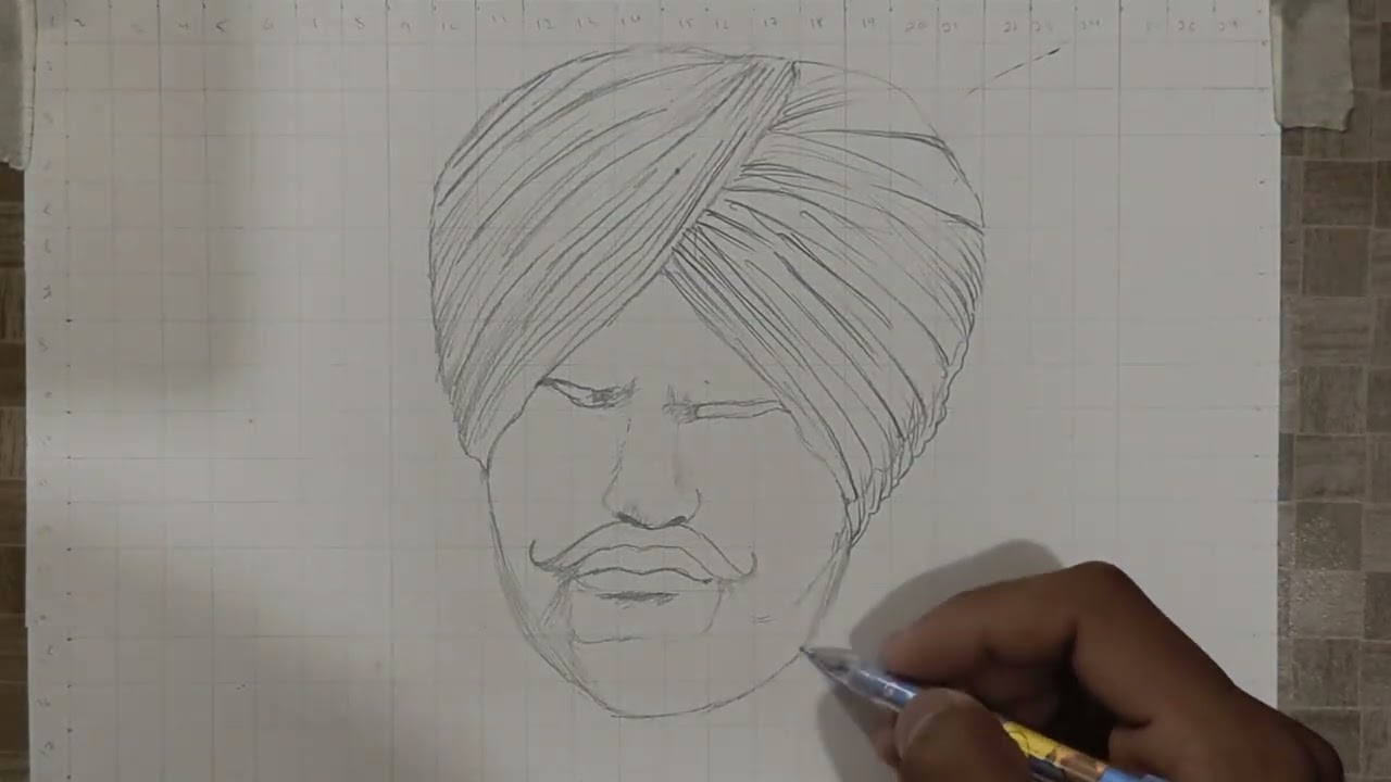 Easy drawing tutorial of Sidhu Moose wala
