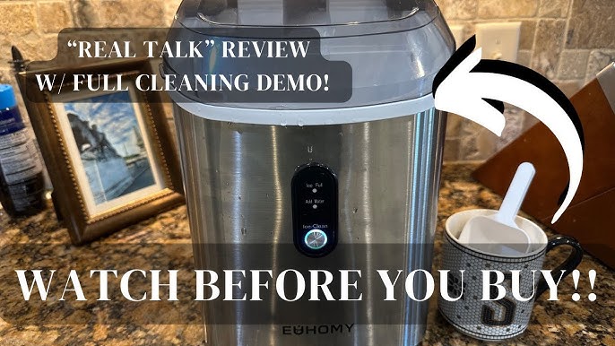 Aeitto Nugget Ice Make 40Lbs/24H, Countetop Soft Chewable Ice Pebble Ice Machine One Click Operation Auto Self Cleaning Ice Makers With Scoop Basket For Home Office Kitchen Party Grey 192525