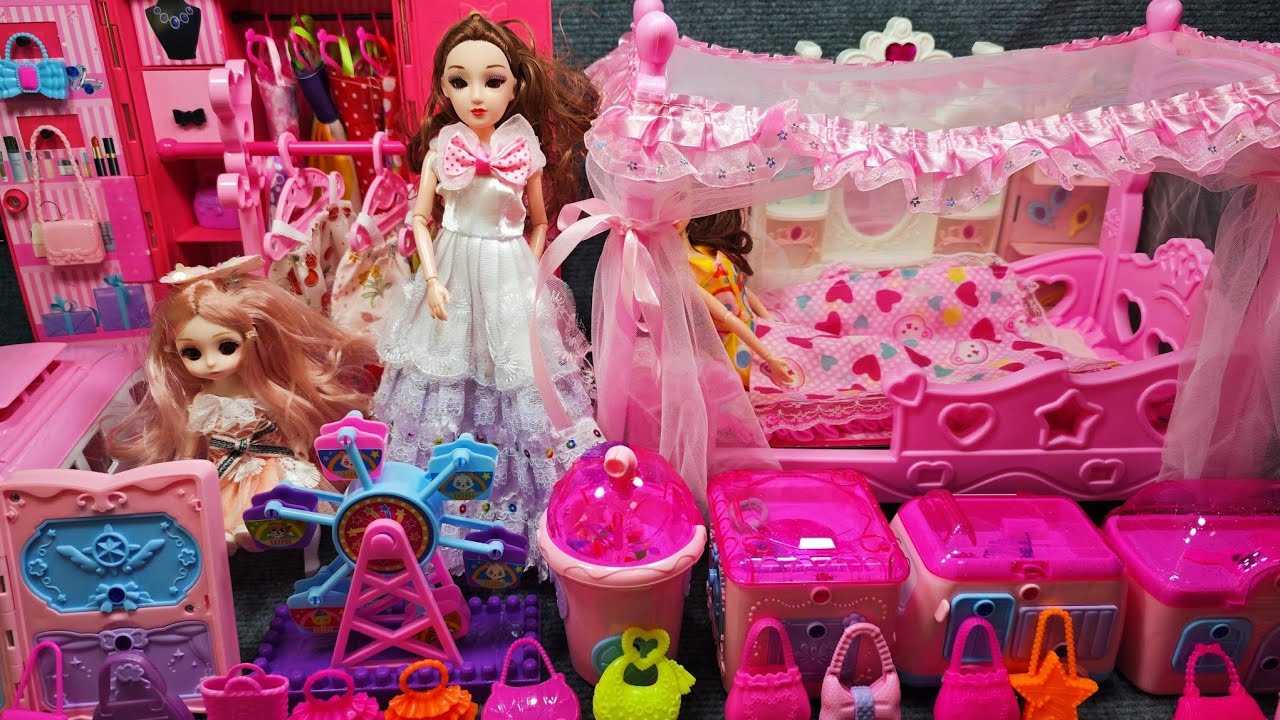 9 Minutes Satisfying with Unboxing Barbie Princess Fashion Wedding Dress Up Toy Set Review | ASMR