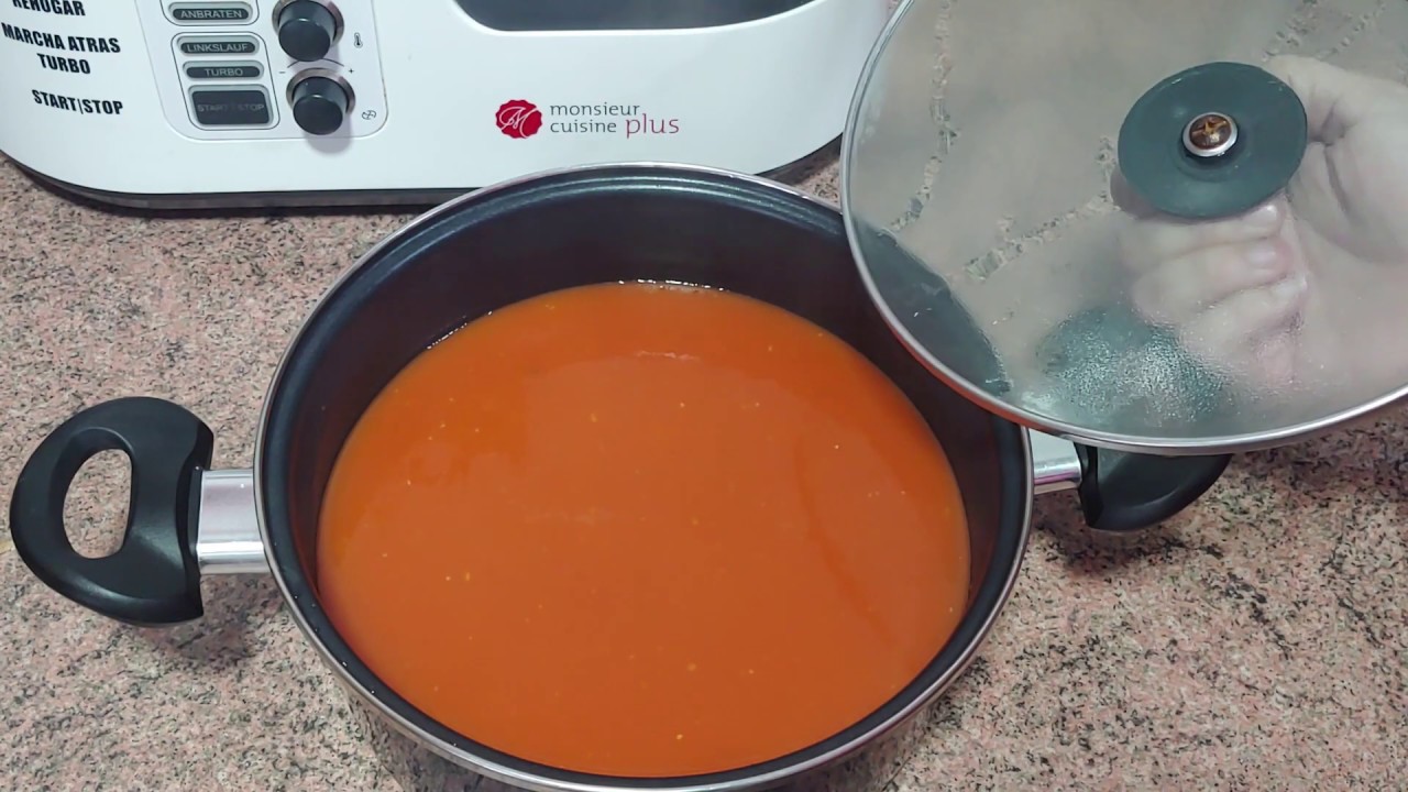 Sopa de tomate en monsieur cuisine plus dieta disociada