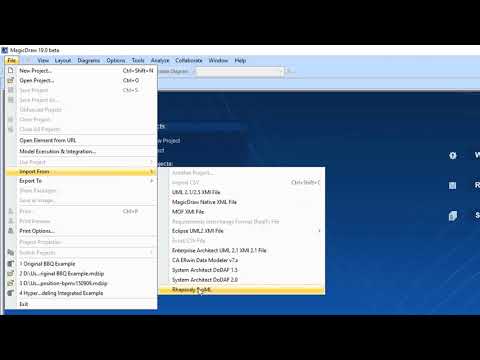 MagicDraw User Interface: File Menu