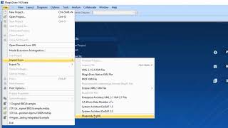 Magicdraw User Interface File Menu