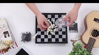Schachspiel Magnetischem Einklappbar Schachbrett Schach Für Kinder Ab 6 Schwarz Und Weiß-25 25Cm