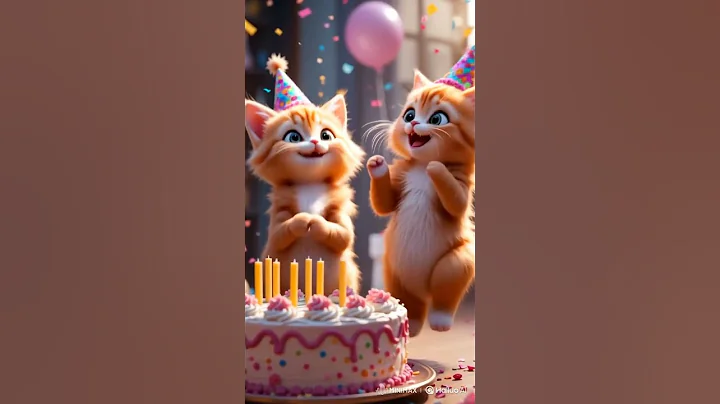 Watch the video about 😊❤️ Beautiful cute kitten Celebrating Birthday #cute #cat #shorts