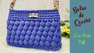 : Bolsa de Croch^e com ponto Puff / R'apida e f'acil