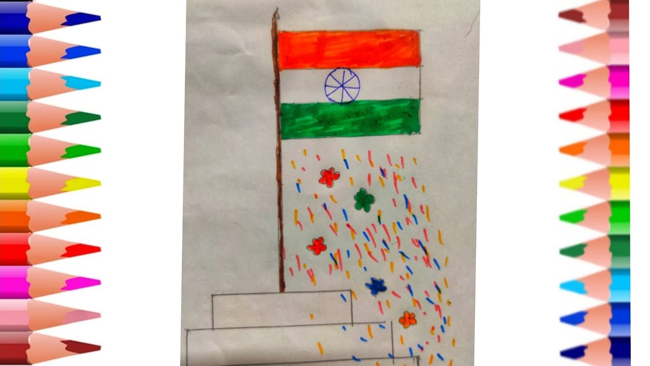 How to easy draw with India flag 🇮🇳 step by step easy pencil draw for ...