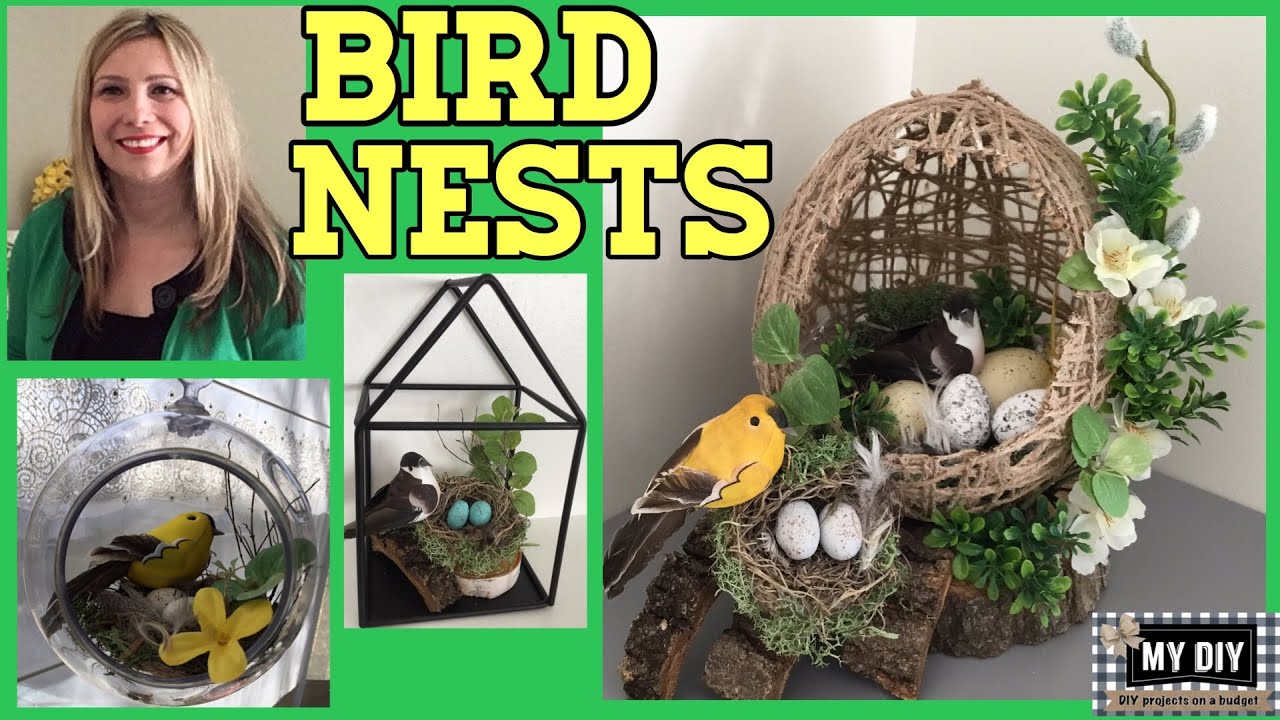 UYT Easter Simulation Bird Nest Eggs,Natural Tree Vine Artificial Bird Nest Foam Bird Easter Decor Prop for Garden Ornament DIY Craft,Easter Decor Prop