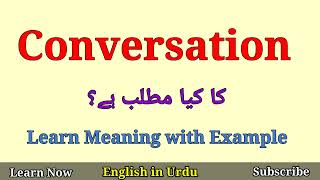 Conversation Meaning in Urdu