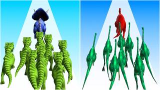 Dino Run VS Dino Run 2 Max Level Gameplay - Merge Dinosaur and Battle