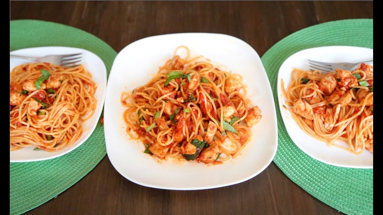 Tippy Tuesday: Spaghetti with Chicken Marinara Sauce - YouTube