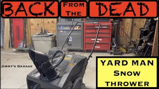 SITTING Yard Man 21" Snow Thrower Won't Run - Fixed!