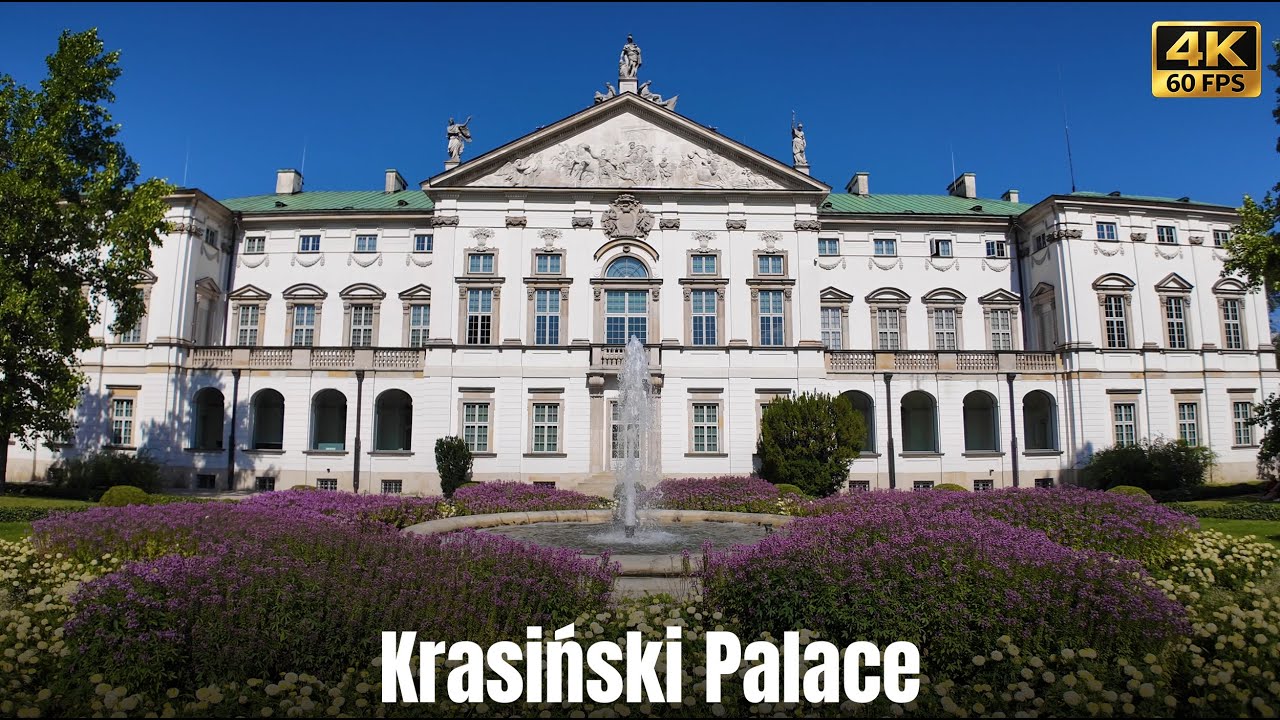 Pałac Krasińskich, Warsaw, Poland | Silent Walking Tour with Subtitles [4K]