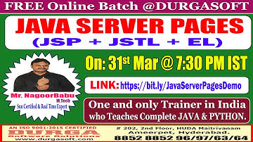 JAVA SERVER PAGES (FREE Batch) Online Training @ DURGASOFT