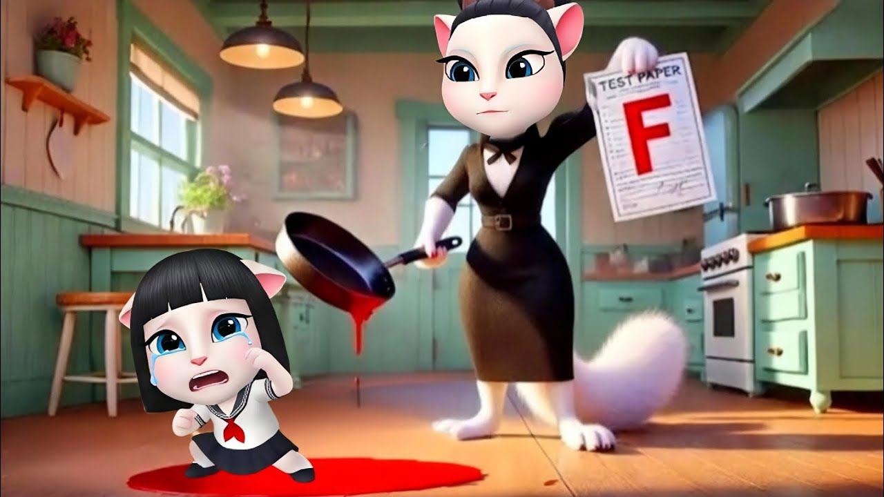 Sad story 😭 A young girl was abused by her stepmother. My Talking angela'm 2 & 1 Cosplay makeover 