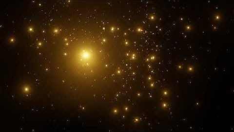 Glittering Golden Particles Fall Brightly On A Black Screen