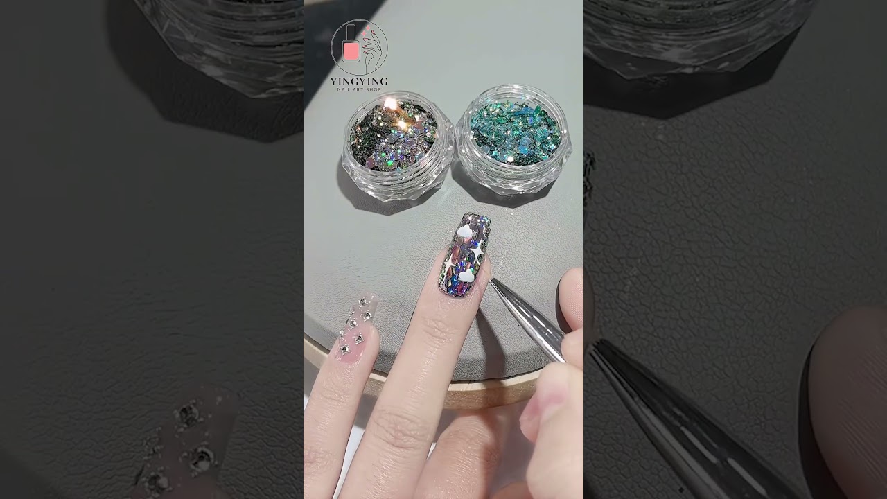 ✨ Easy Sequin Nail Art Tutorial for Beginners! 💅🔥