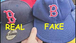 Boston red sox cap real vs fake review. How to spot original New Era red sox baseball MLB hat