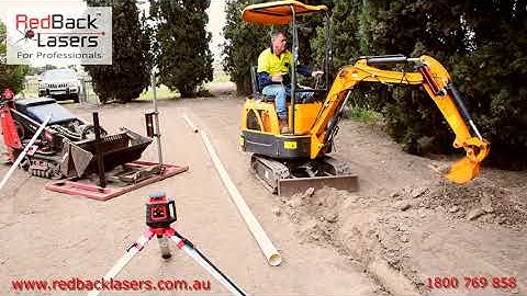Using a machine laser receiver with excavators and other earthmoving equipment with RedBack Lasers