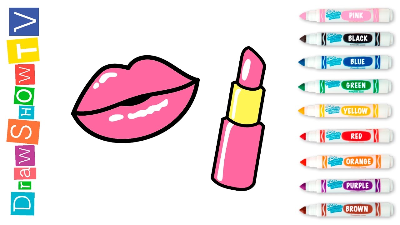 Как нарисовать помаду легко и просто карандашом