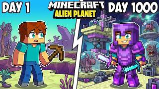 I Survived 1000 Days on an ALIEN PLANET in Minecraft