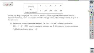 2015 #3 FRQ AP Calc tables