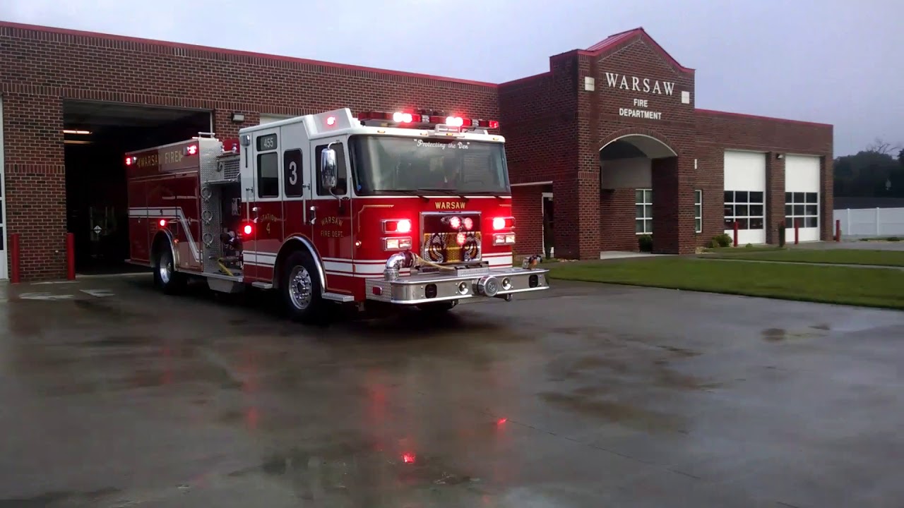 Warsaw fire department responding to a car accident YouTube