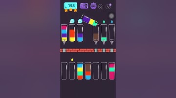Cups - water sort puzzle | level 198 | ⭐️⭐️⭐️