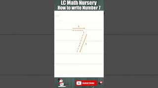 LC Math Nursery  | How to write Number 7 | Shorts Video | Snowman Publishers | 2023 7