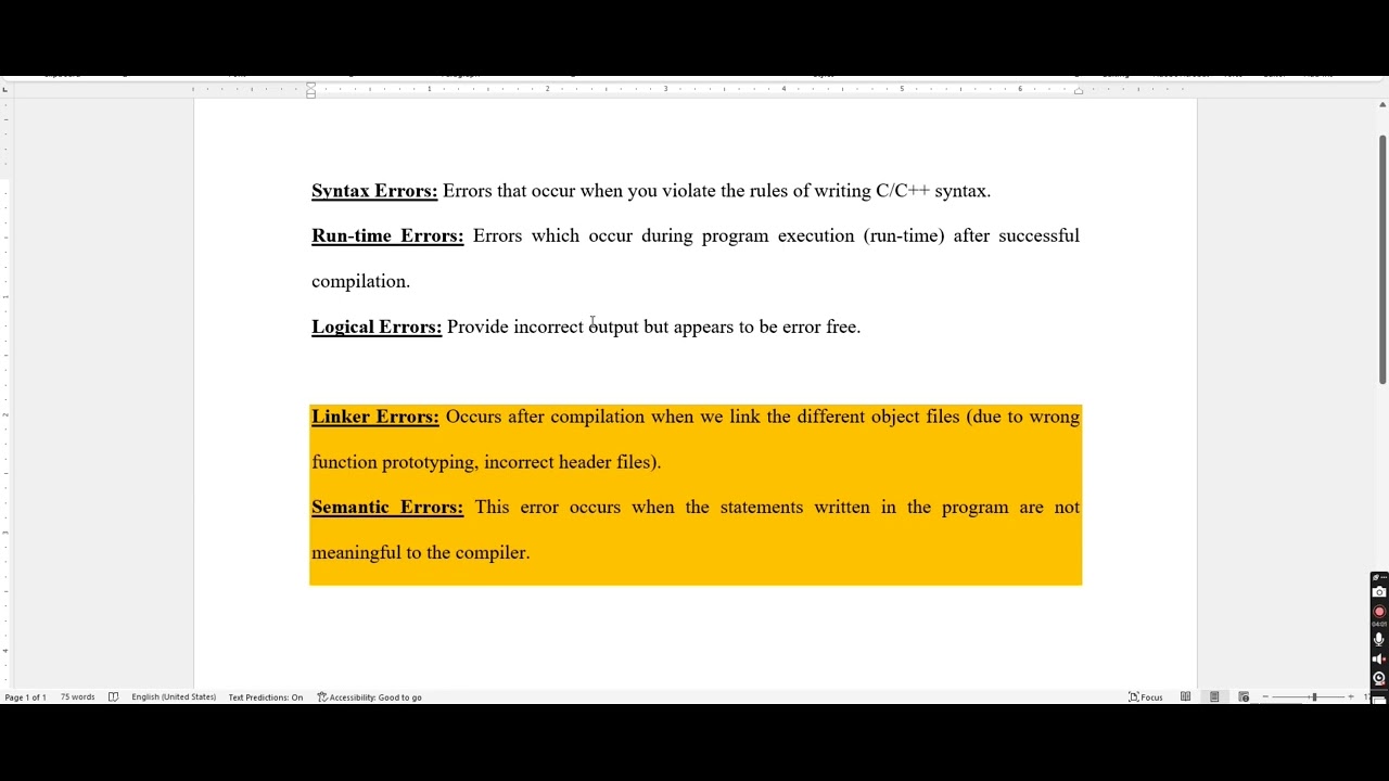 Errors in C++ - YouTube