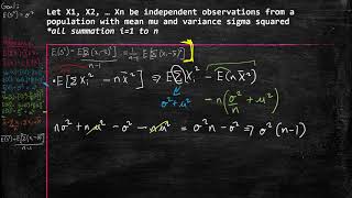 Proof of Sample Variance as an Unbiased Estimator