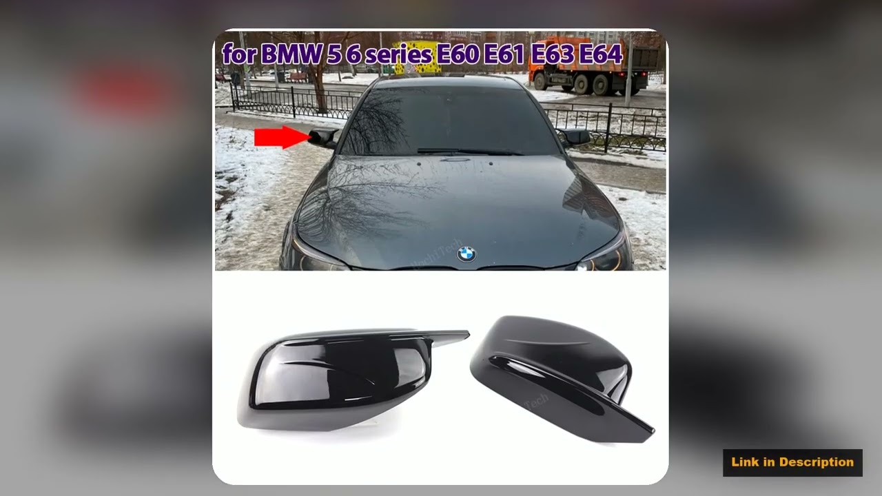 Carbon Fiber Style Black Rearview Side Mirror cover Caps for BMW 5 Series E60 E61 E63 E64 20042008
