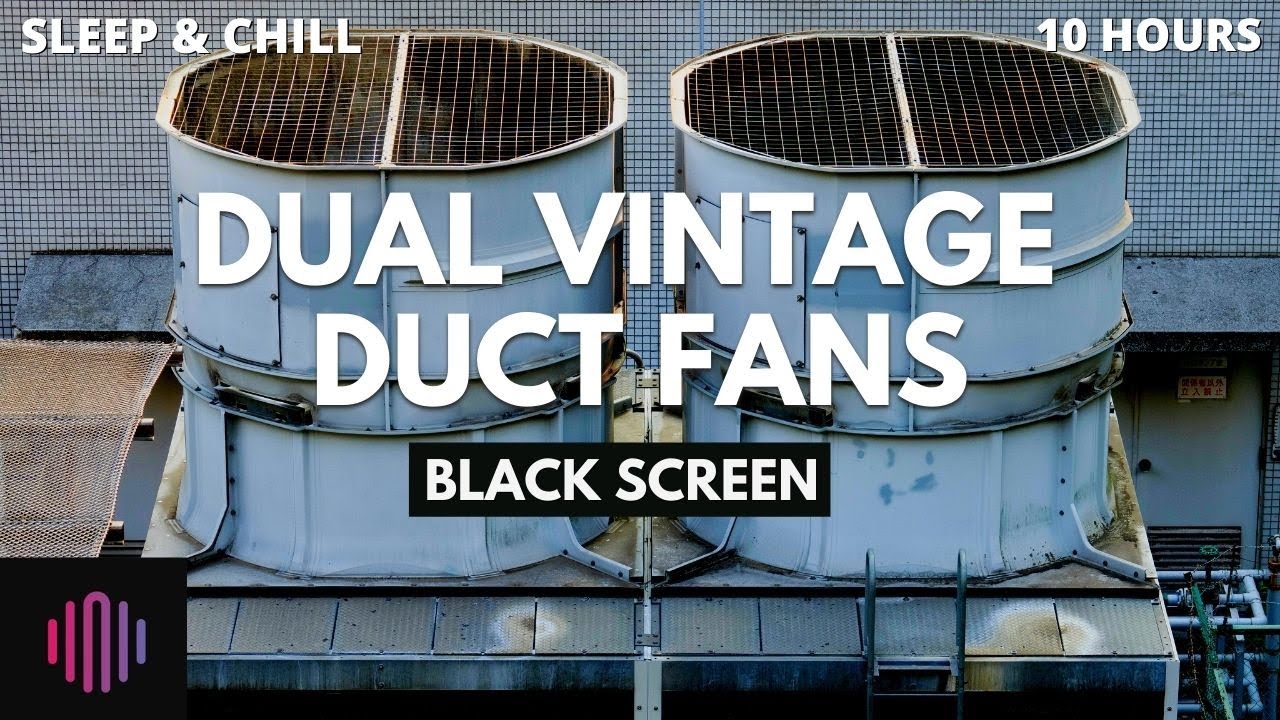 Fan white noise black screen / 10 hours of industrial air duct fan