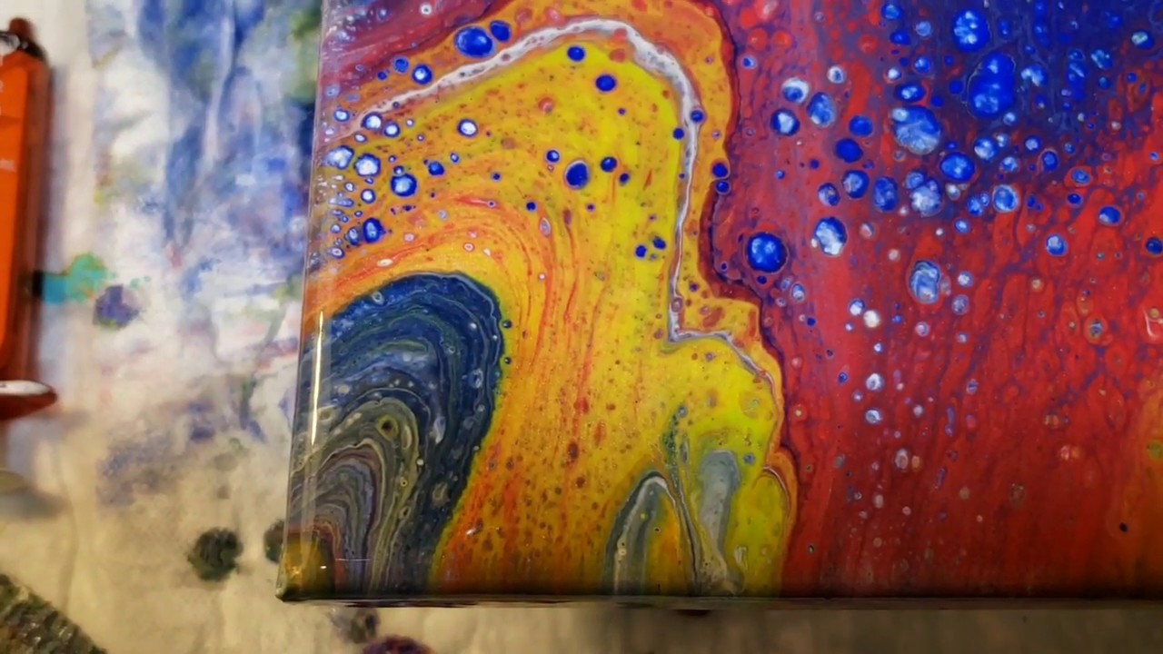 Acrylic Pour using leftover paint. Outer Space YouTube