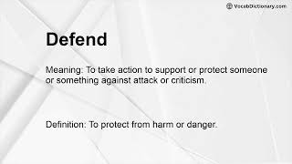 Defend Meaning