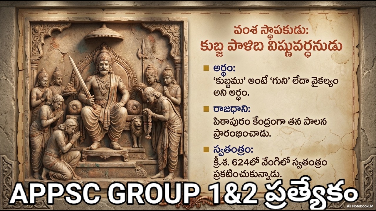 APPSC GROUP 1&2|తూర్పు_చాళుక్యులు__కుబ్జ_విష్ణువర్ధనుడు యొక్క పూర్తి వివరాలు, మాత్రమే తెలుసుకుంటాము