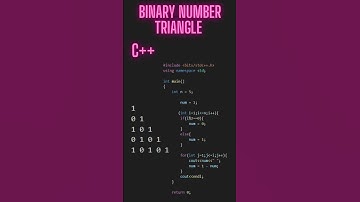 Binary Number Triangle Pattern in c++ | check description