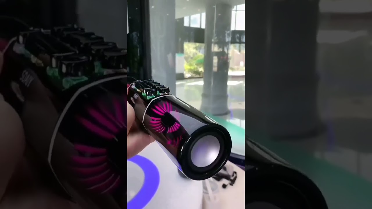 "Futuristic LED Bluetooth Speaker – 360° Sound & Stunning Design"