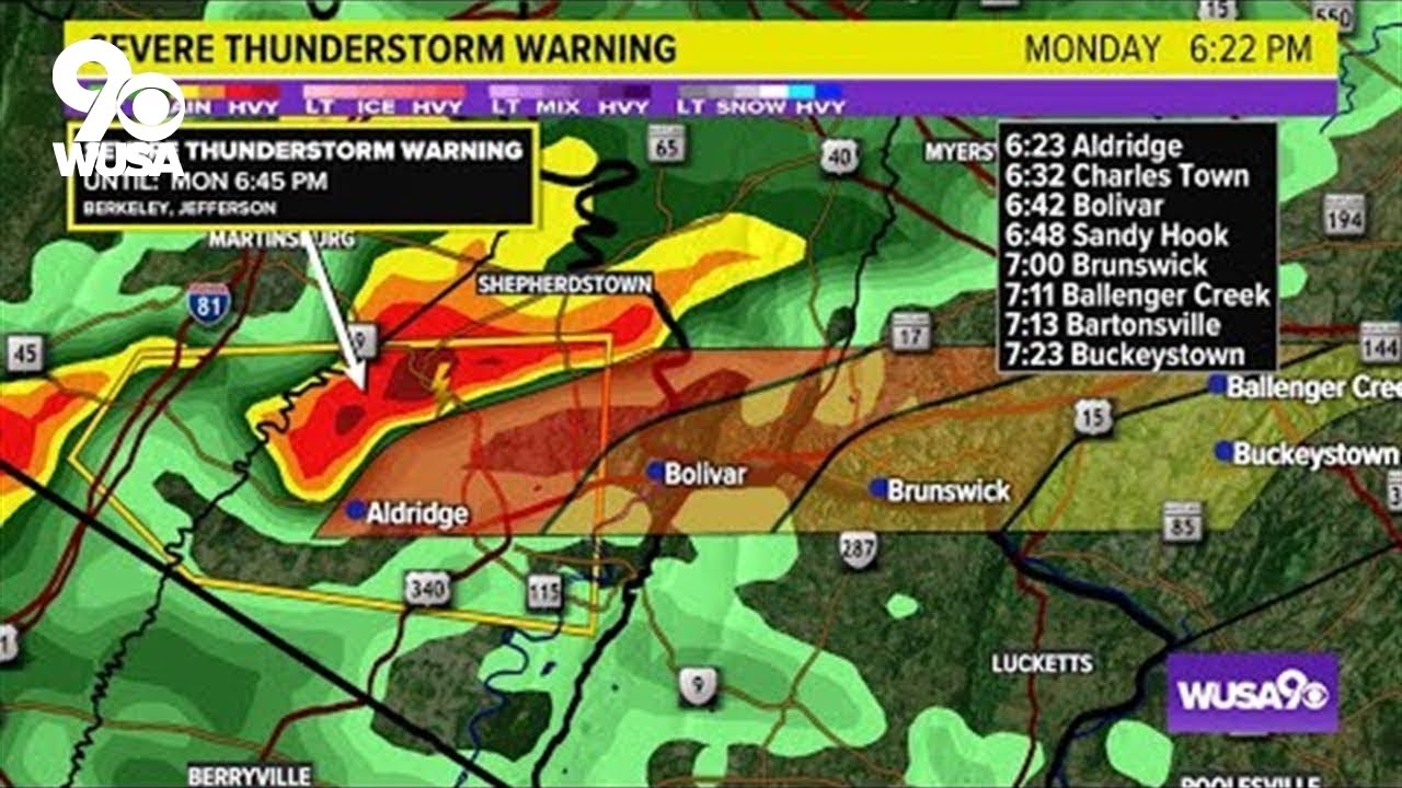 Tornado Warning issued for parts of the DMV area - YouTube