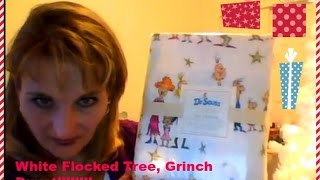 White Flocked Christmas Tree, Pottery Barn Bedding!!!!!!