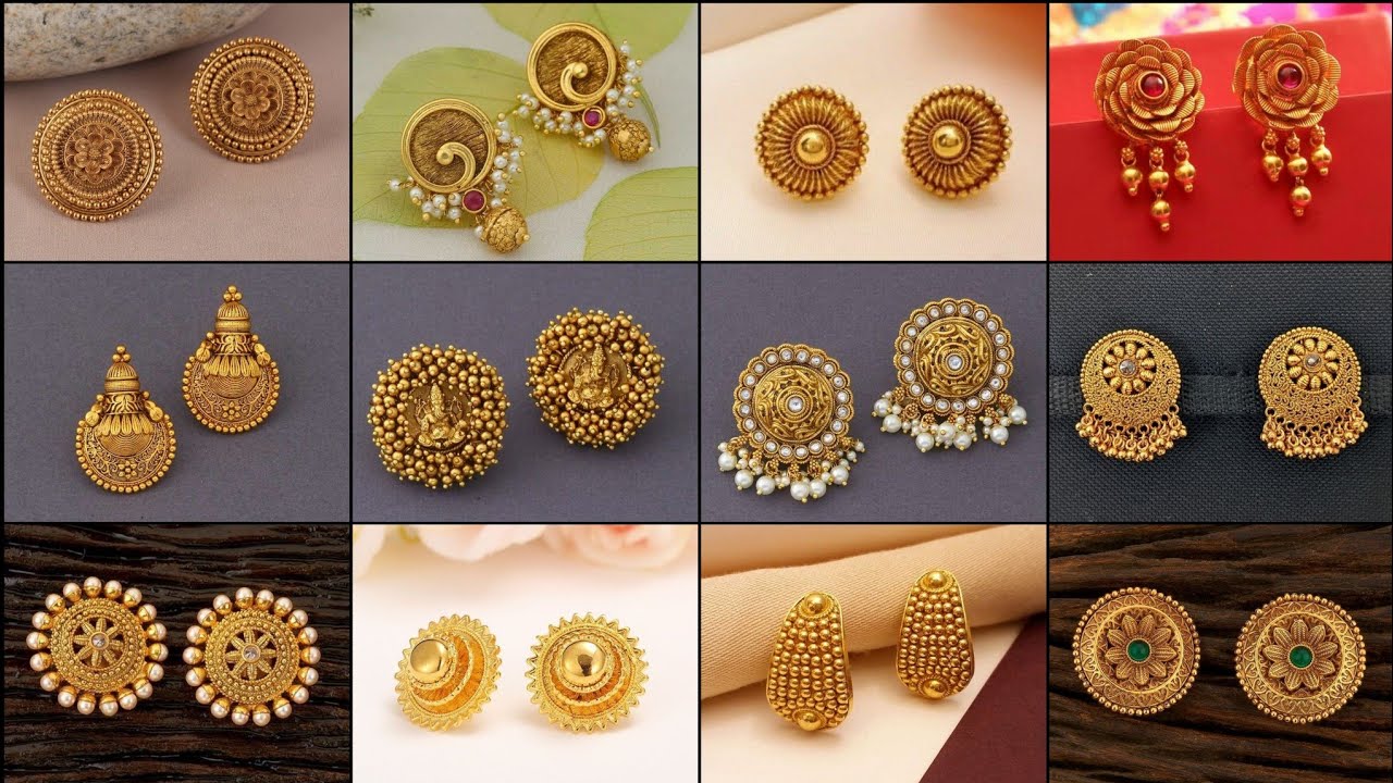 Gold Top Design Gold Earrings Designs Tops Gold Earrings Tops