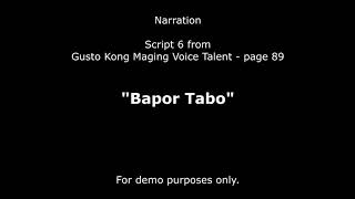 Bapor Tabo | Script Reading Demo 6 for CVAP
