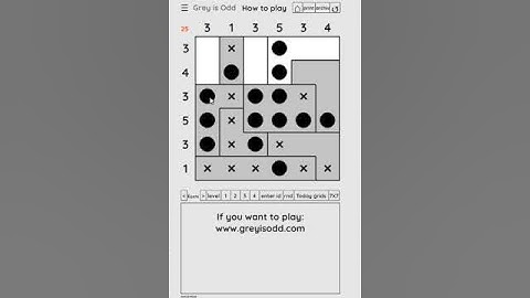 Grey is Odd - Today grids. Solution level 1 6X6 dated 02-24-2024
