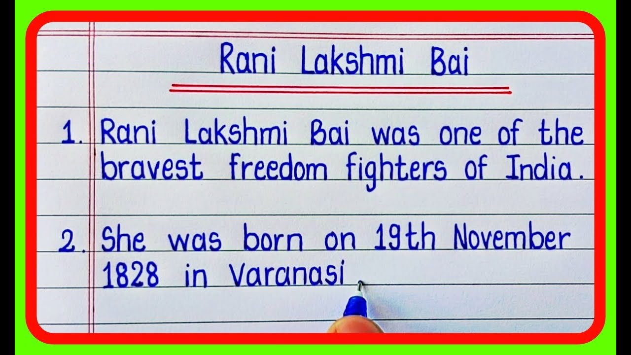 essay on rani lakshmi bai in english