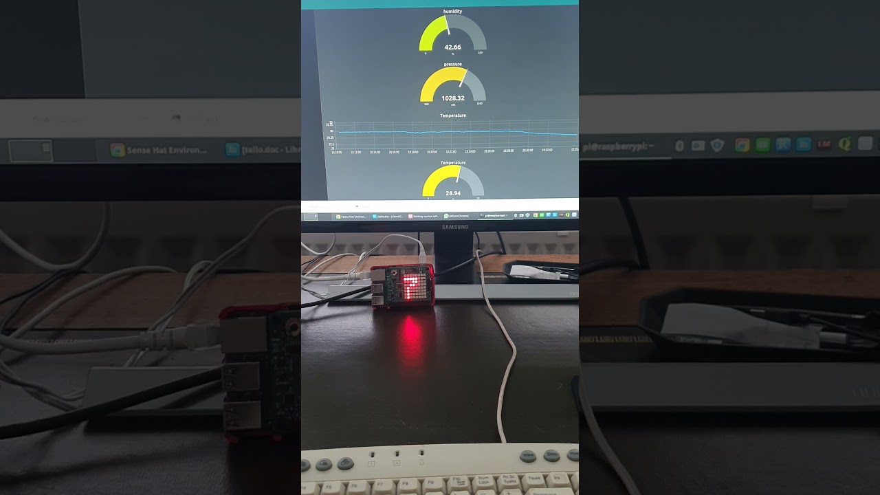 sense hat coding with node red