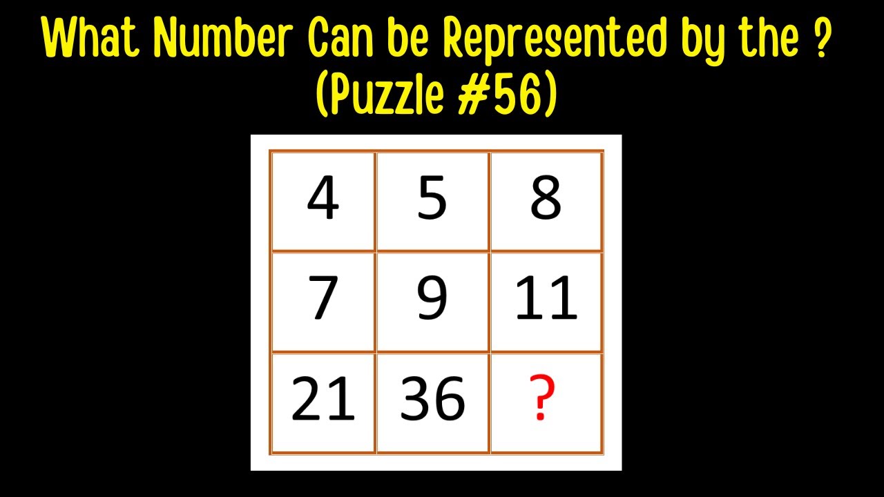 What Number Can be Represented by the ? (Puzzle #56) - YouTube