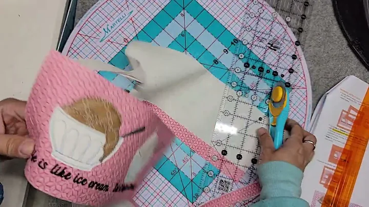 Kimberbell's Two Scoop Bench Pillow: squaring up the blocks and Sewing together the front