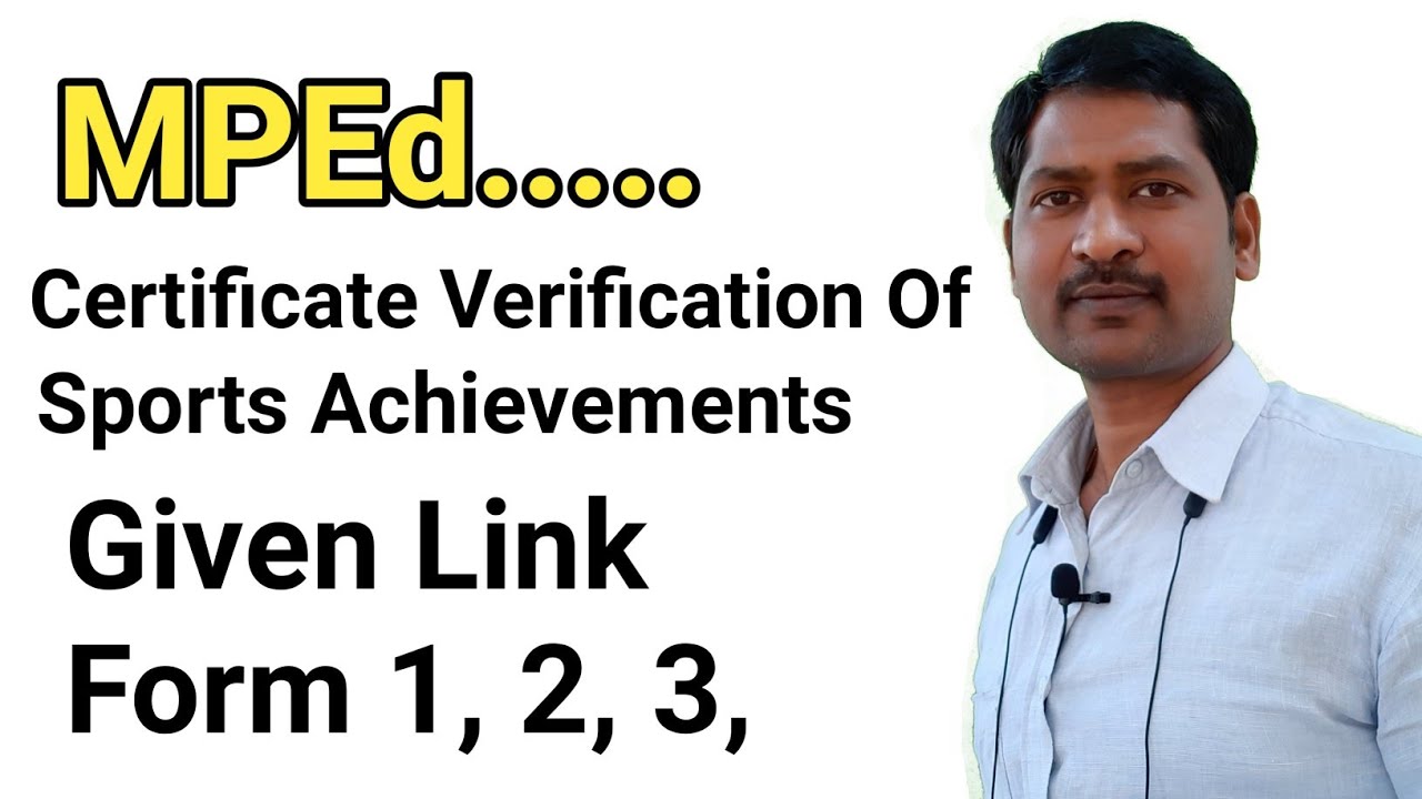mped certificate verification of sports achievements | physicaleducation | 