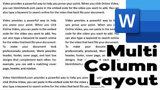 How to Create Multiple Columns and Mixed Column Layouts in Microsoft Word