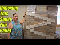 Unboxing this super fun pallet of tools outdoor decor solar lamps cookware and much more
